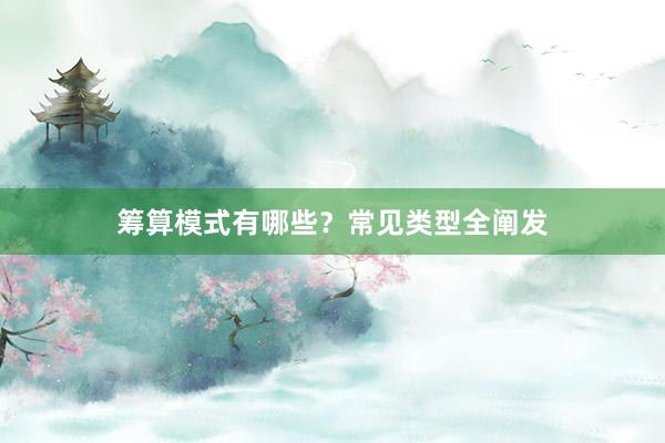 筹算模式有哪些?常见类型全阐发