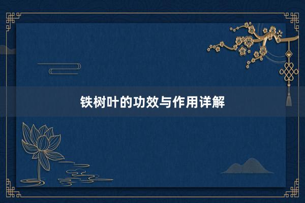 铁树叶的功效与作用详解